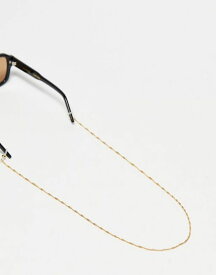 【送料無料】 エイソス レディース サングラス・アイウェア アクセサリー ASOS DESIGN 14k gold plated sunglasses chain with twist rope design Gold
