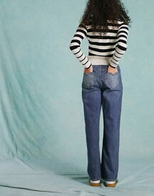 【送料無料】 ミスセルフフリッジ レディース デニムパンツ ジーンズ ボトムス Miss Selfridge heart pocket straight leg jeans in dark wash blue Dark wash blue