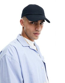 【送料無料】 エイソス メンズ 帽子 ベースボールキャップ アクセサリー ASOS DESIGN soft baseball cap in black cotton Black