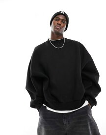 【送料無料】 エイソス メンズ パーカー・スウェット アウター ASOS DESIGN super oversized sweatshirt in black black