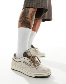 【送料無料】 リーボック レディース スニーカー シューズ Reebok Club C Vintage sneakers in off-white with brown detail IVORY