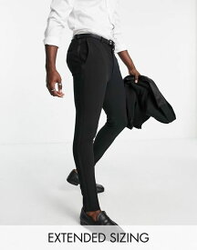 【送料無料】 エイソス メンズ カジュアルパンツ ボトムス ASOS DESIGN super skinny tux pants in black Black