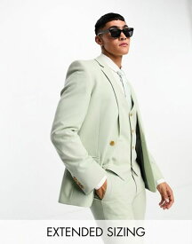 【送料無料】 エイソス メンズ ジャケット・ブルゾン アウター ASOS DESIGN super skinny suit jacket in sage Sage Green