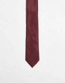 【送料無料】 エイソス メンズ ネクタイ アクセサリー ASOS DESIGN slim tie in burgundy Burgundy
