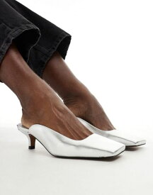 【送料無料】 エイソス レディース サンダル シューズ ASOS DESIGN Santiago premium leather squared toe mules in silver Silver