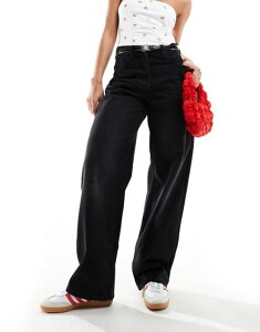 �R���[�W���� ���f�B�[�X �{�g���X �f�j���p���c �W�[���Y COLLUSION X014 baggy mid rise antifit jeans in washed WASHED BLACK �u���b�N