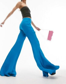 【送料無料】 トップショップ レディース カジュアルパンツ ボトムス Topshop Premium Limited Edition flared pants in blue BLUE
