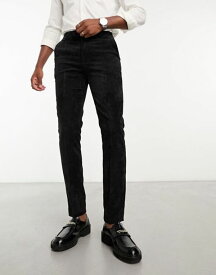 【送料無料】 エイソス メンズ カジュアルパンツ ボトムス ASOS DESIGN smart skinny pants in black corduroy - part of a set Black