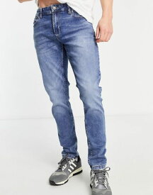 【送料無料】 オンリーアンドサンズ メンズ デニムパンツ ジーンズ ボトムス Only & Sons jog jeans in slim fit mid blue Blue denim