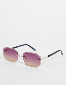 【送料無料】 エイソス メンズ サングラス・アイウェア アクセサリー ASOS DESIGN 90s retro rimless sunglasses in purple gradient PURPLE