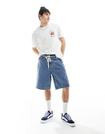 【送料無料】 バンズ メンズ ハーフパンツ・ショーツ ボトムス Vans baggy denim shorts in stonewash blue LIGHT BLUE