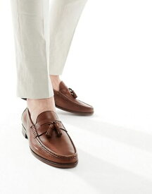 【送料無料】 ウォークロンドン メンズ スリッポン・ローファー シューズ Walk London Tino tassel loafers in tan leather TAN