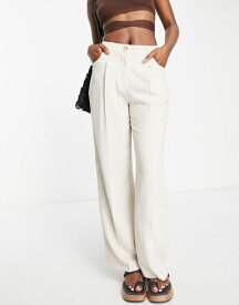 【送料無料】 ミスセルフフリッジ レディース カジュアルパンツ ボトムス Miss Selfridge wide leg linen blend pants in stone Stone