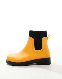 【送料無料】 エイソス メンズ ブーツ・レインブーツ シューズ ASOS DESIGN chelsea wellington boots in orange ORANGE
