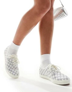 oY fB[X V[Y Xj[J[ Gray Vans Authentic Lowpro embroidered sneakers in gray checkerboard print