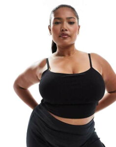 �G�C�\�X ���f�B�[�X �g�b�v�X �x�X�g ���u ASOS 4505 Icon Curve seamless ribbed yoga tank top with inner bra Black �u���b�N