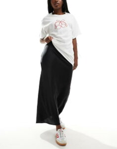 GC\X fB[X {gX XJ[g Te }LV ASOS DESIGN satin bias maxi skirt Black ubN