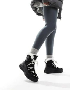 \ fB[X V[Y u[cECu[c Xm[{[h h U[ t[X Sorel ONA RMX Glacy Plus WP waterproof fleece lined suede snow boots in black a...