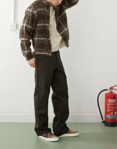 �f�B�b�L�[�Y �����Y �{�g���X �J�W���A���p���c �X�g���[�g �p���c Dickies 874 straight leg work pants in dark BROWN �u���E��