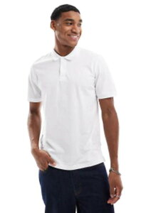 �W���b�N �A���h �W���[���Y �����Y �g�b�v�X �|���V���c �X�����t�B�b�g ���S Jack & Jones Essentials slim fit pique logo polo White �z���C�g