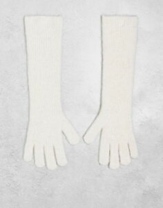 gbvVbv fB[X ANZT[  u jbg Topshop Ginny Premium alpaca mix ribbed knitted gloves in cream CREAM N[