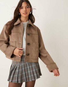 GC\X fB[X AE^[ WPbgEu] XG[h WPbg ASOS DESIGN top collar premium suedette jacket Beige x[W