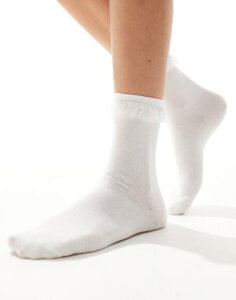 yz fbNX fB[X C A_[EFA Lindex organza frill edge sock in white WHITE