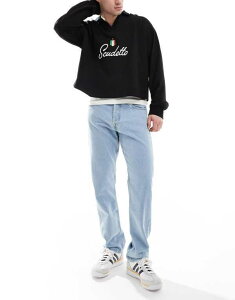 �W���b�N �A���h �W���[���Y �����Y �{�g���X �f�j���p���c �X�g���[�g �W�[���Y Jack & Jones Chris straight leg jeans in light blue wash Light Blue SQ738 �u���[