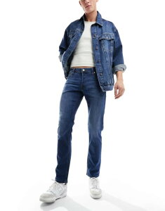 �W���b�N �A���h �W���[���Y �����Y �{�g���X �f�j���p���c �W�[���Y Jack & Jones Glenn slim jeans in mid blue wash Blue denim �f�j��