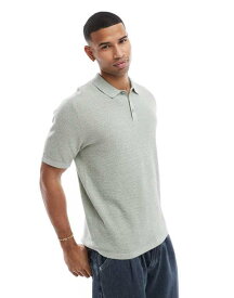【送料無料】 ジャック アンド ジョーンズ メンズ ポロシャツ トップス Jack & Jones textured knit polo in light green Iceberg green