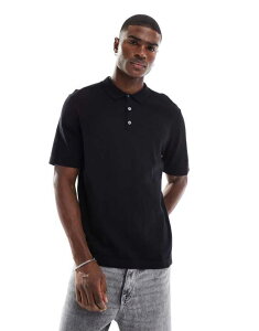 �W���b�N �A���h �W���[���Y �����Y �g�b�v�X �|���V���c �j�b�g Jack & Jones knit polo Black �u���b�N