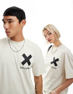 �R���[�W���� ���f�B�[�X �g�b�v�X T�V���c �R�b�g�� ���S COLLUSION Unisex X logo cotton t-shirt in off-white WHITE �z���C�g
