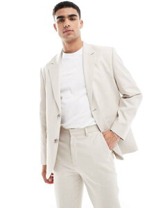 GC\X Y AE^[ WPbgEu] l WPbg ASOS DESIGN relaxed throw on suit jacket in light gray with linen texture Gray O[