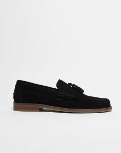 yz GC\X Y Xb|E[t@[ V[Y ASOS DESIGN tassel loafers in black suede with natural sole Black