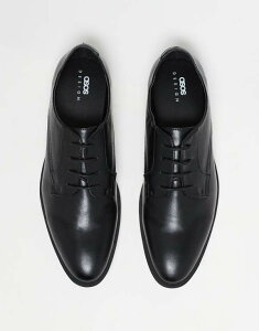 GC\X Y V[Y Xj[J[ _[r[ U[ tFCNU[ ASOS DESIGN derby shoes faux leather Black ubN
