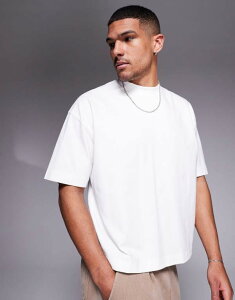 �G�C�\�X �����Y �g�b�v�X T�V���c ASOS DESIGN premium heavyweight oversized boxy t-shirt 300gsm WHITE �z���C�g