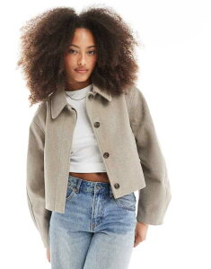 GC\X fB[X AE^[ WPbgEu] WPbg ASOS DESIGN top collar jacket in mushroom Mushroom