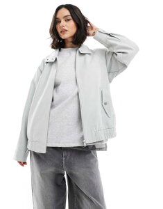 GC\X fB[X AE^[ WPbgEu] U[ WPbg ASOS DESIGN leather look bomber jacket in sage Sage Z[W