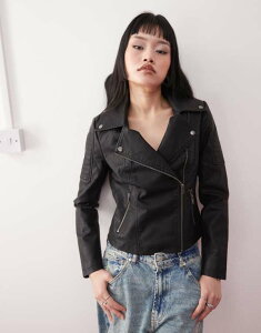 �m�C�W�[���C ���f�B�[�X �A�E�^�[ �W���P�b�g�E�u���]�� ���U�[ �W���P�b�g Noisy May leather look jacket Black �u���b�N