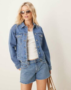 GC\X fB[X AE^[ WPbgEu] fj WPbg ASOS DESIGN denim western jacket in midwash MID BLUE u[