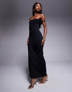 �G�C�\�X ���f�B�[�X �g�b�v�X �����s�[�X �}�L�V�����s�[�X �}�L�V ASOS DESIGN cut detail bandeau maxi dress with gold hardware detail Black �u���b�N