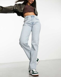 �R�b�g���I�� ���f�B�[�X �{�g���X �f�j���p���c �X�g���[�g �R�b�g�� �f�j�� �W�[���Y Cotton:On Cotton On slim straight leg jeans in light wash blue denim Palm blue �u���[