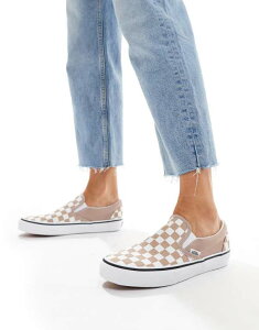 oY fB[X V[Y Xj[J[ Vans Classic Slip-On sneakers in taupe and BEIGE x[W