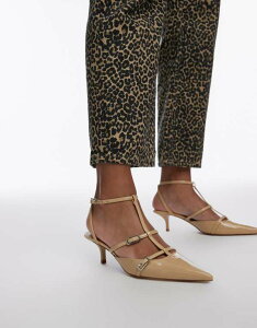 yz }S fB[X q[ V[Y Mango pointed buckle heel in beige BEIGE