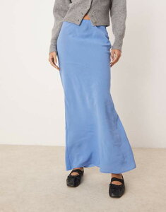 yz GC\X fB[X XJ[g {gX ASOS DESIGN soft touch bias maxi skirt in blue blue