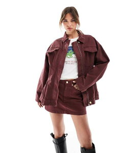 GC\X fB[X {gX XJ[g ~j fj ASOS DESIGN denim mini skirt - part of a set Burgundy o[KfB