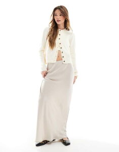 GC\X fB[X {gX XJ[g Te }LV ASOS DESIGN satin bias maxi skirt gray O[