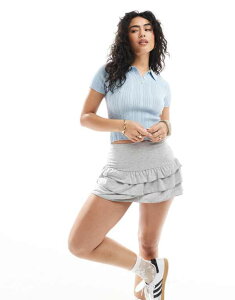~XZttbW fB[X {gX XJ[g t ~j W[W[ Miss Selfridge jersey ruffle mini skort heather Gray Heather O[