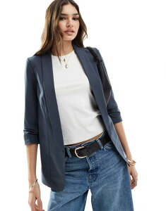 �s�[�V�[�Y ���f�B�[�X �A�E�^�[ �W���P�b�g�E�u���]�� �M���U�[ �u���U�[ Pieces ruched sleeve blazer in ombre Ombre Blue �u���[