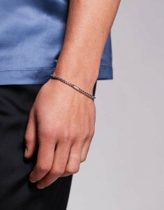 GC\X Y ANZT[ uXbgEoOEANbg TVc ASOS DESIGN waterproof stainless steel box chain bracelet tone SILVER Vo[